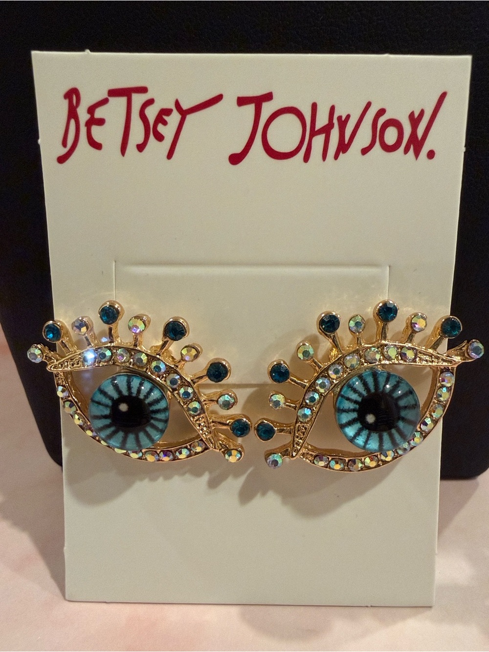 Betsey Johnson | Statement Eye Earrings with Gold-Tone & Crystal Accents